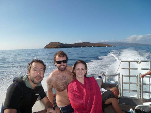 Voltando do ótimo mergulho na cratera semi-submersa de Molokini, na costa de Maui, no Havaí